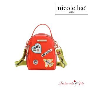 Nicole Lee USA Mini Embroidered Color Patch Adjustable Strap Multi Bag | Orange